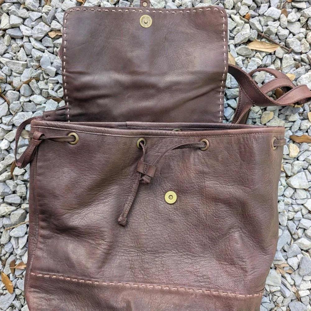 Anabaglish Brown Leather Festival Backpack Boho Bag Sundance Western